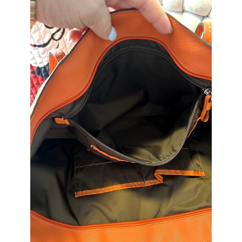 Tumi Voyageur Q Bright Tangerine Orange Tote - Picture 3 of 10